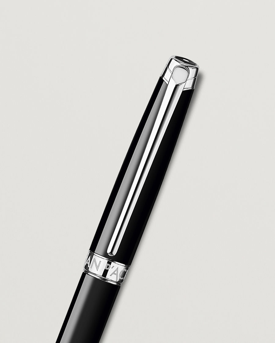 Men | Pens | Caran d'Ache | Caran d' Ache Léman Ballpoint Pen Ebony Black/Silver Plated