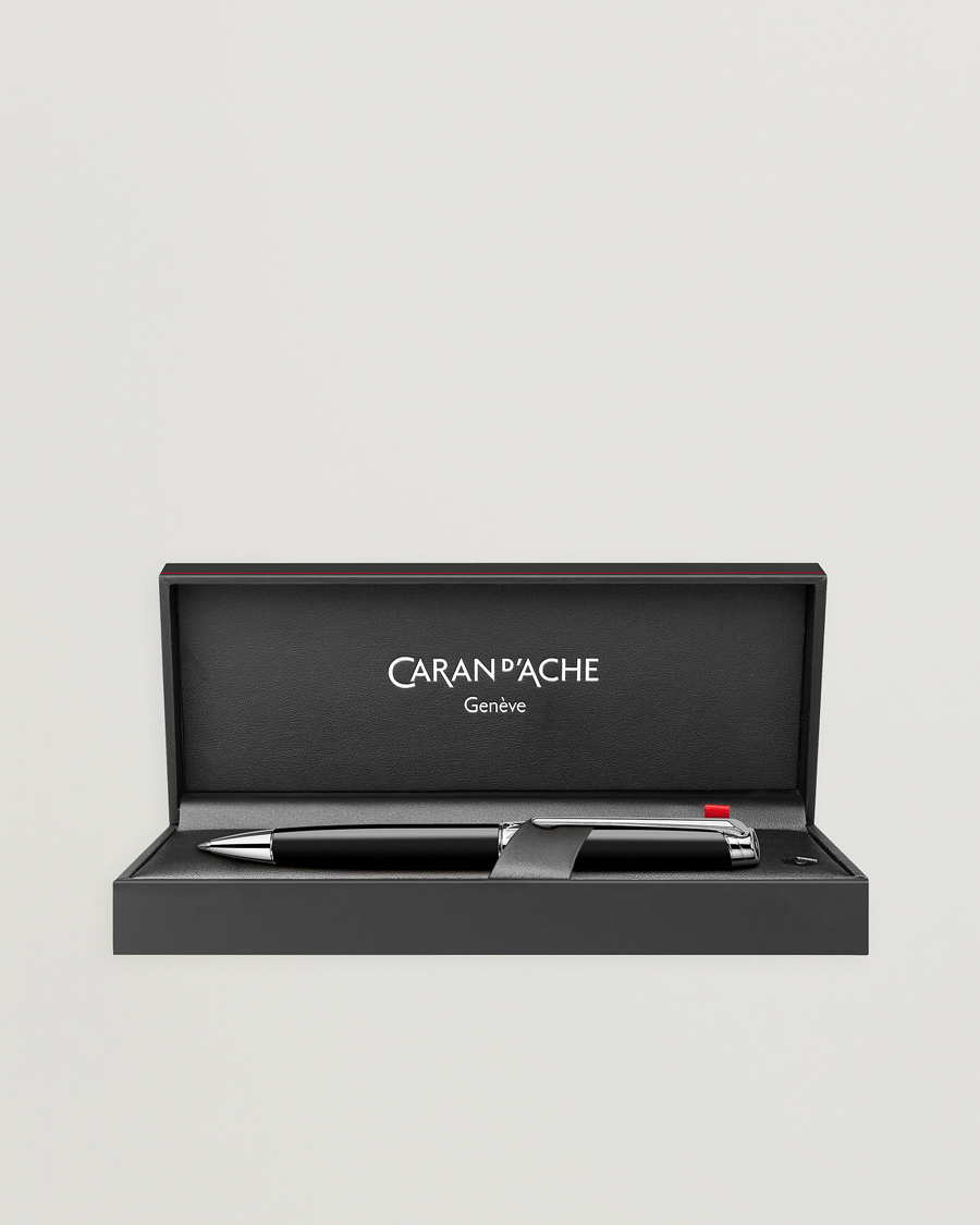 Men | Pens | Caran d'Ache | Caran d' Ache Léman Ballpoint Pen Ebony Black/Silver Plated