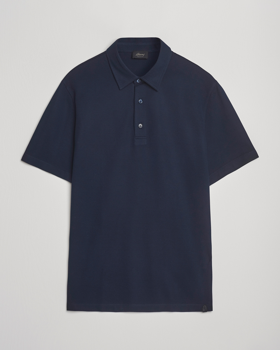 Men | Polo Shirts | Brioni | Short Sleeve Polo Piquet Navy