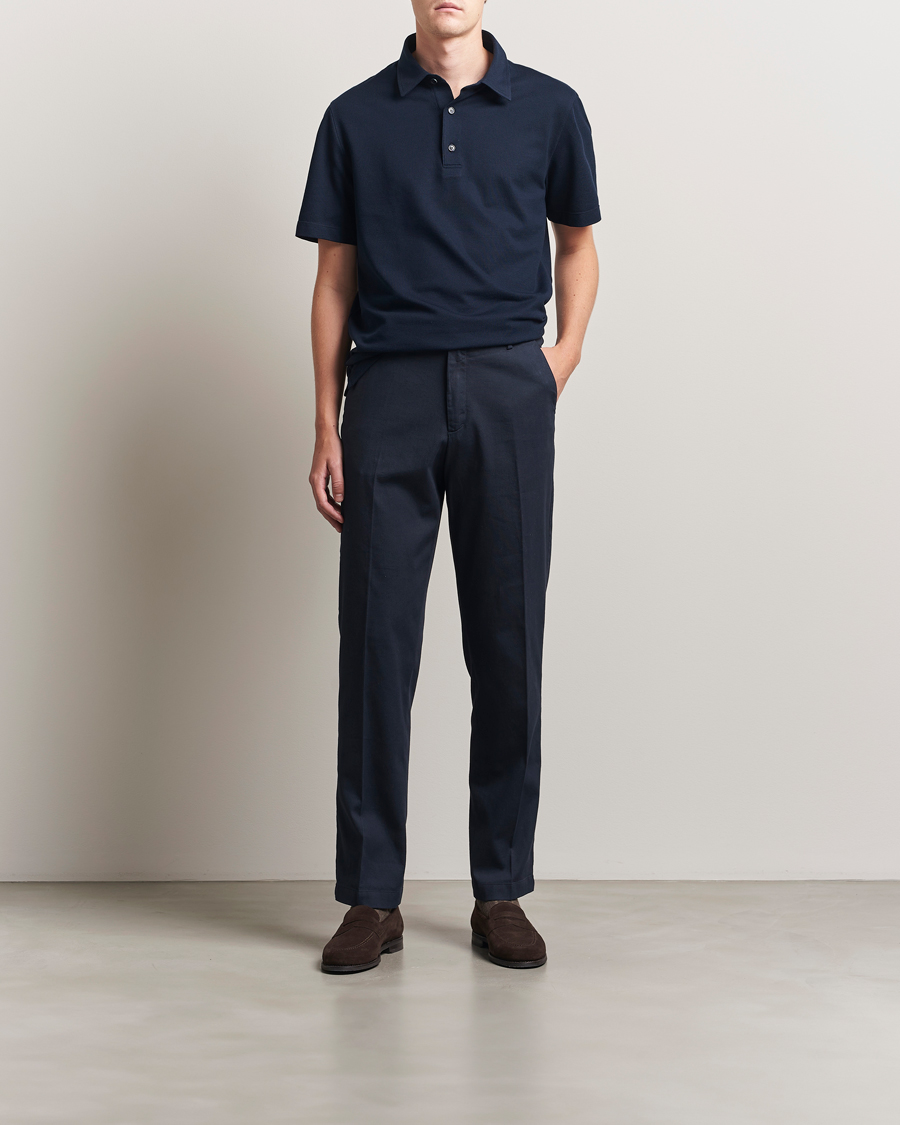 Men | Polo Shirts | Brioni | Short Sleeve Polo Piquet Navy