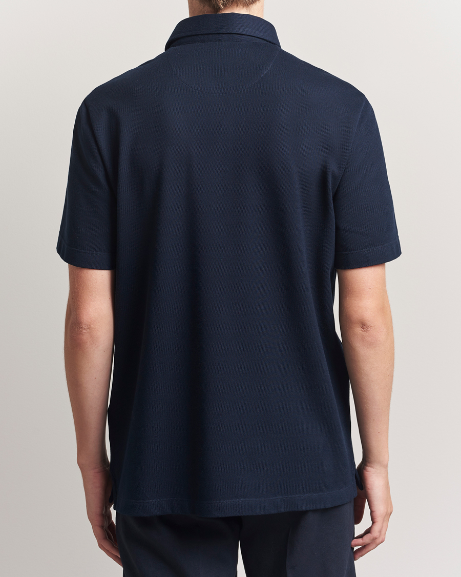 Men | Polo Shirts | Brioni | Short Sleeve Polo Piquet Navy