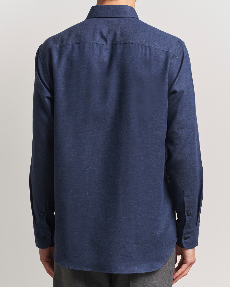Men | Shirts | Brioni | Cotton/Cashmere Flannel Shirt Navy
