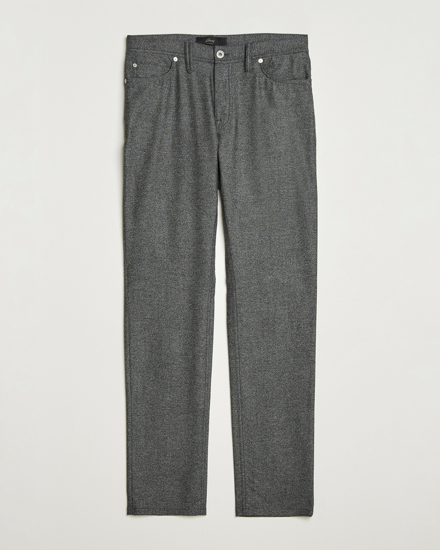 Men | Trousers | Brioni | 5-Pocket Flannel Pants Grey Melange