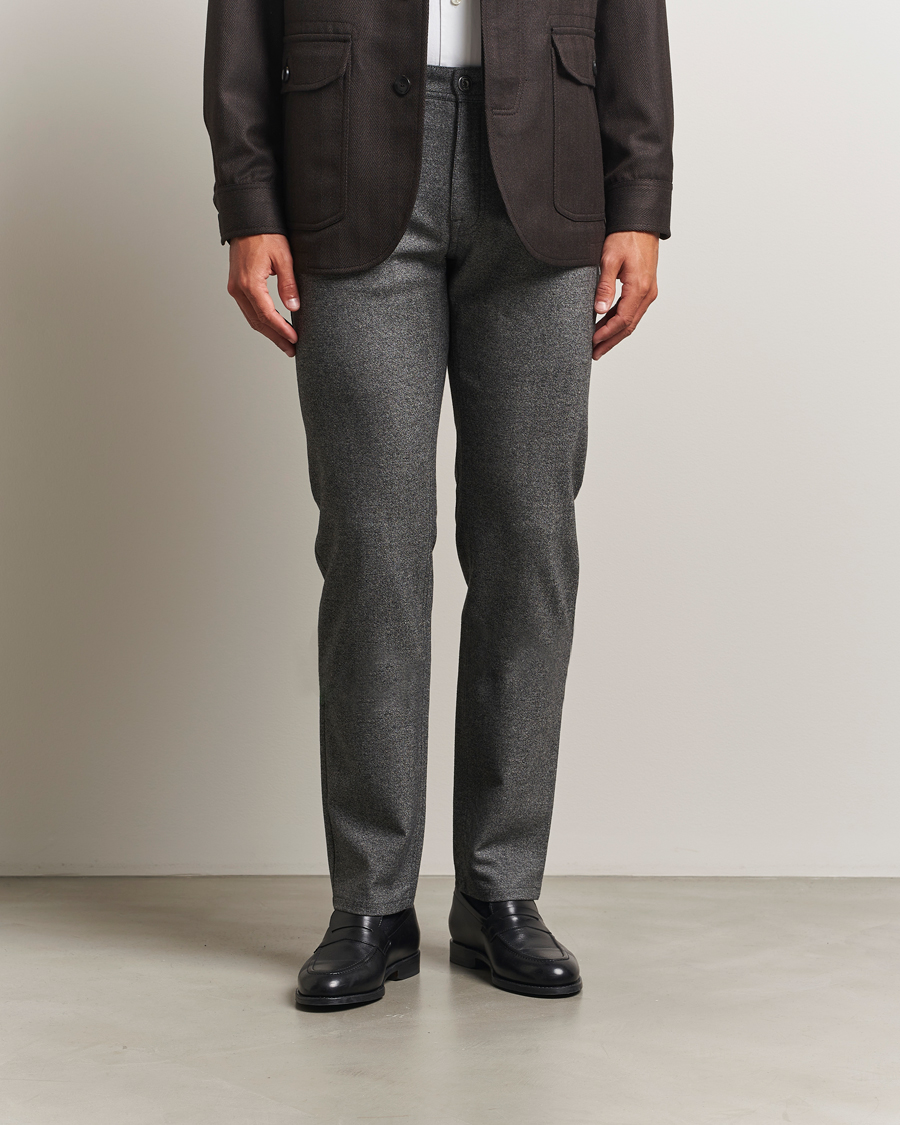 Men | Trousers | Brioni | 5-Pocket Flannel Pants Grey Melange