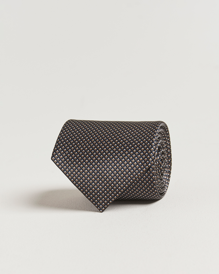 Men | Ties | Brioni | Printed Silk Tie Antracite