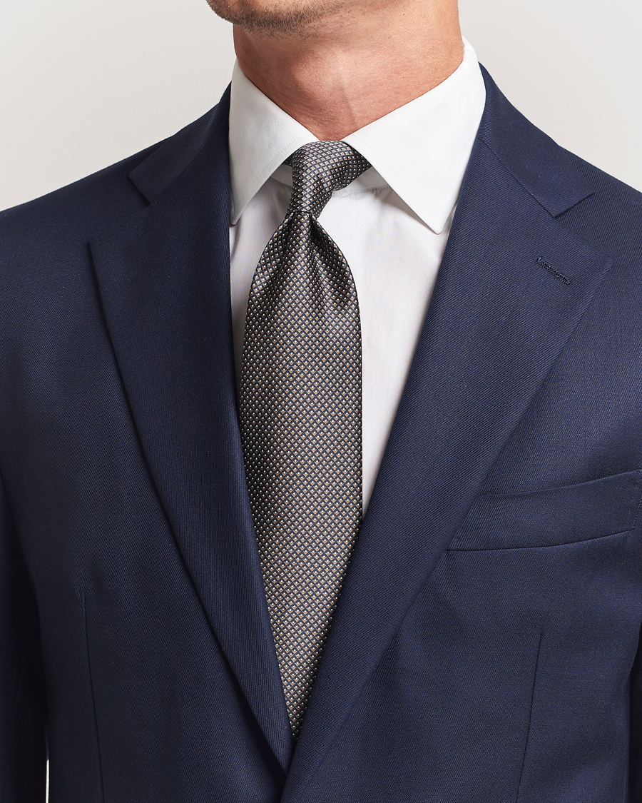 Men | Ties | Brioni | Printed Silk Tie Antracite