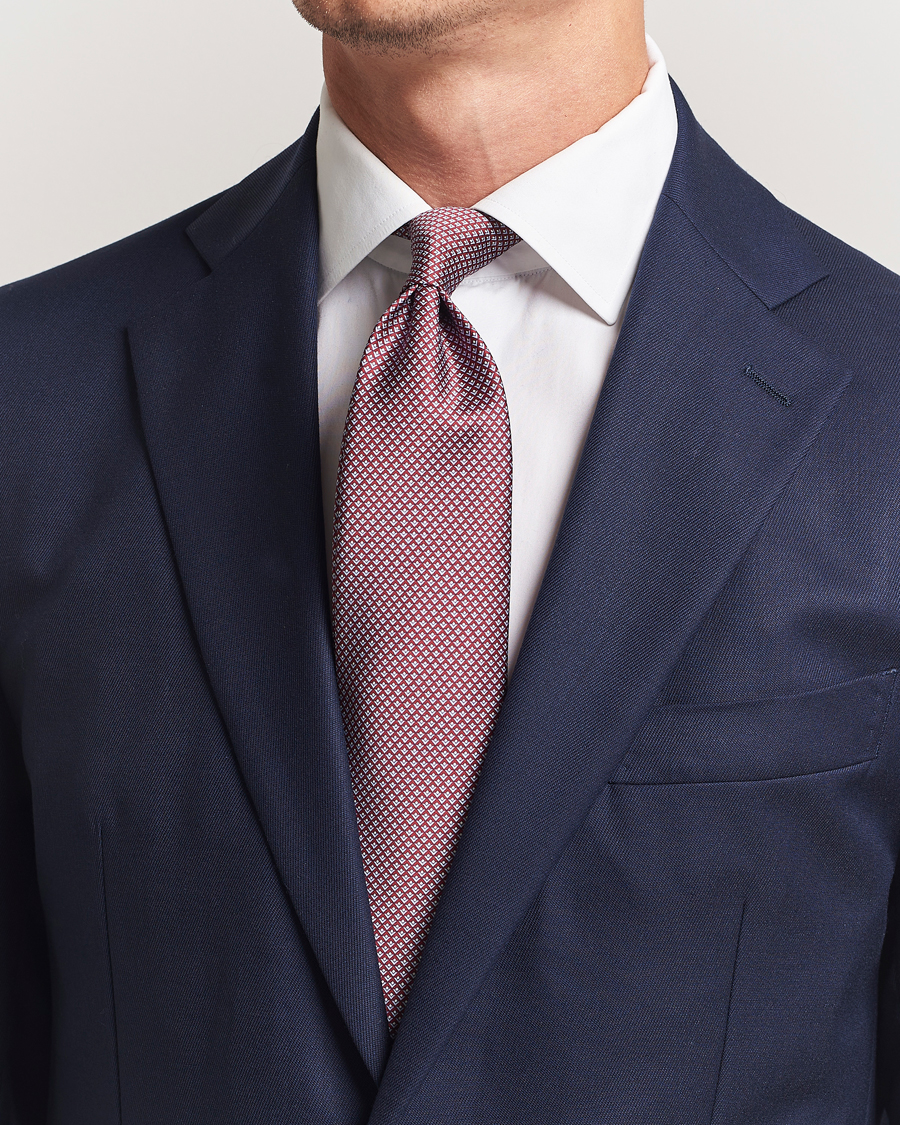 Men | Ties | Brioni | Printed Silk Tie Red