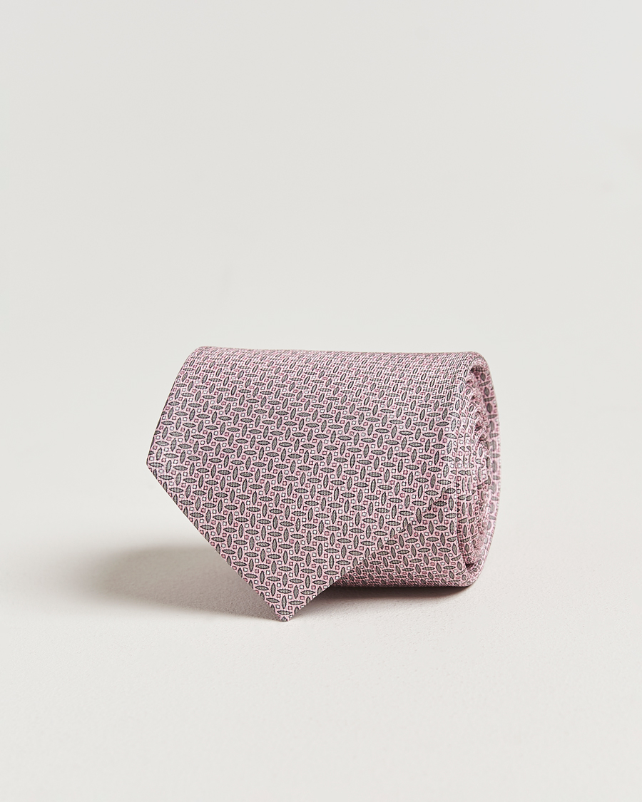 Men | Ties | Brioni | Printed Silk Tie Pink