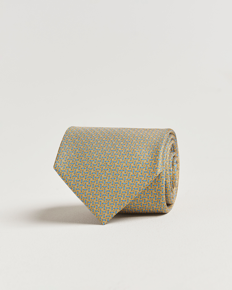 Men | Ties | Brioni | Printed Silk Tie Yellow