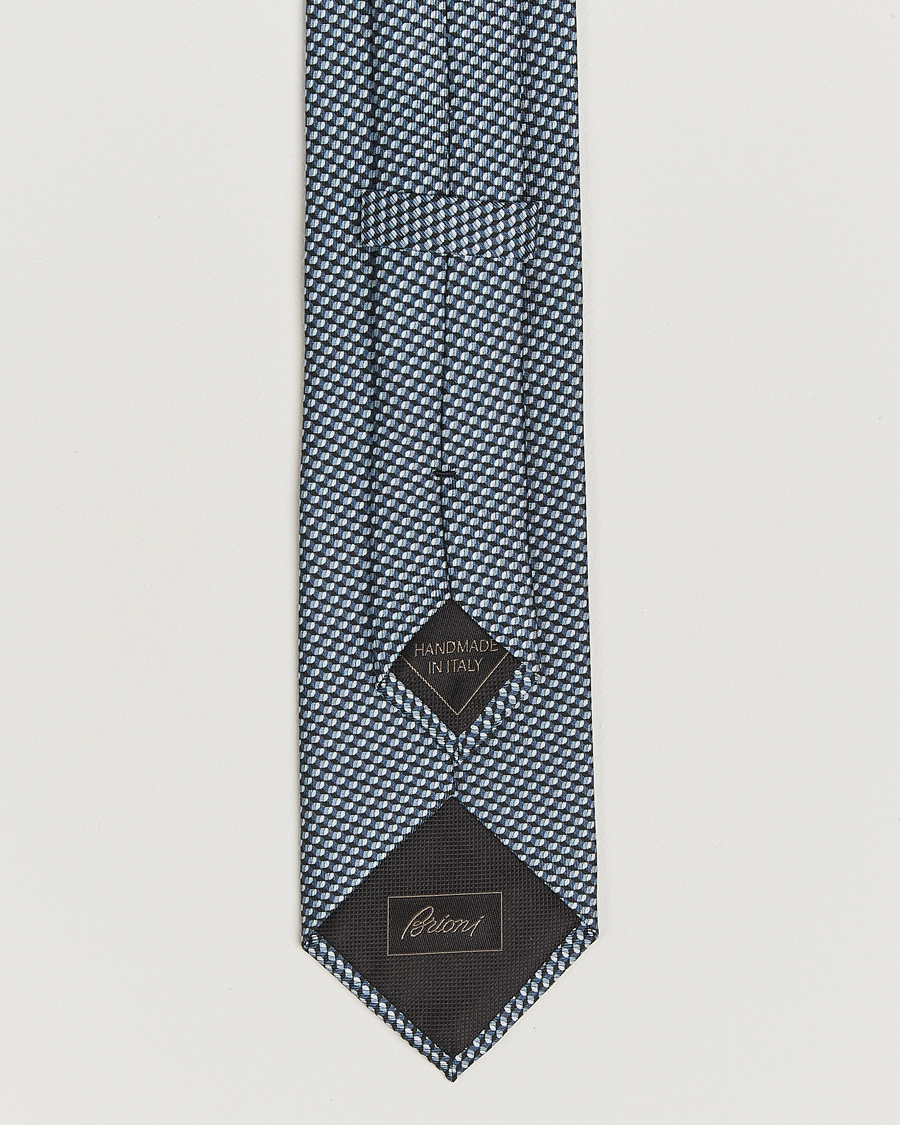 Men | Ties | Brioni | Printed Silk Tie Navy