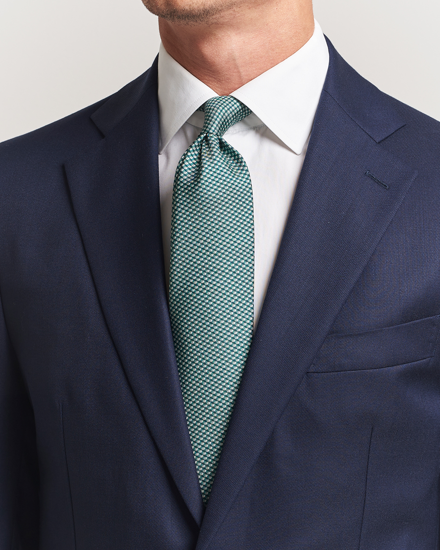 Men | Ties | Brioni | Printed Silk Tie Green