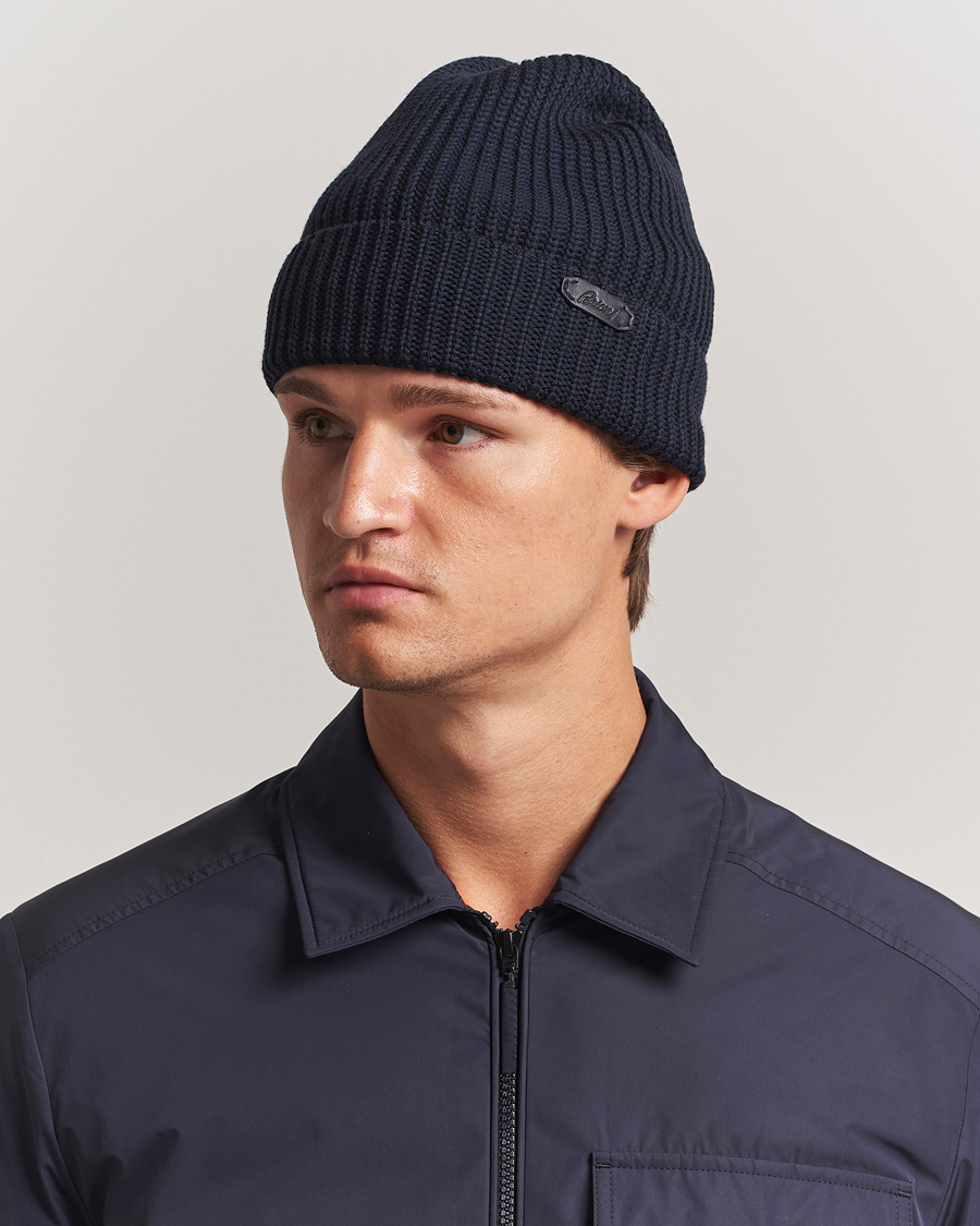 Men | Beanies | Brioni | Rib Wool Beanie Navy