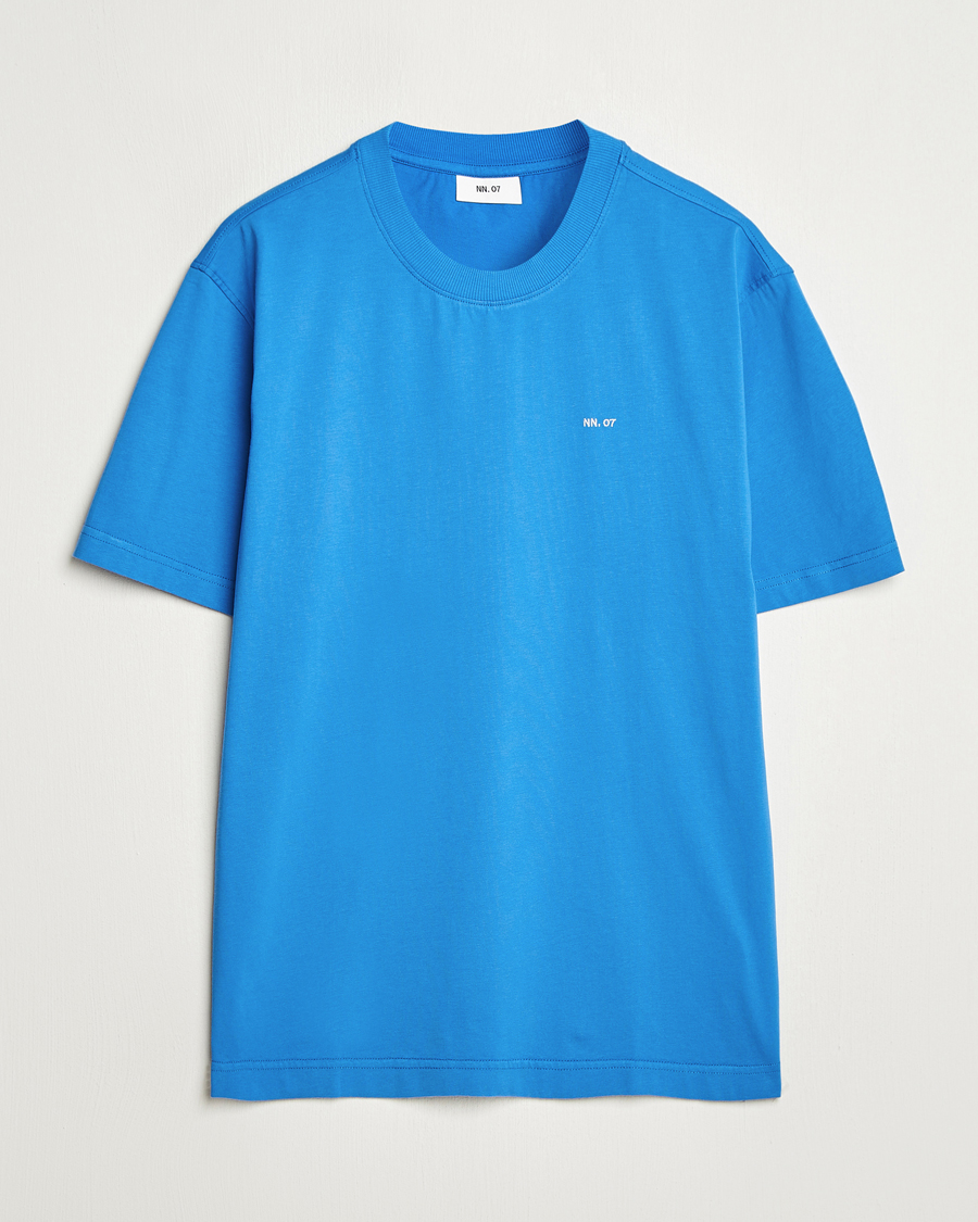 Men | T-Shirts | NN07 | Adam Logo Crew Neck T-Shirt Blue Quartz