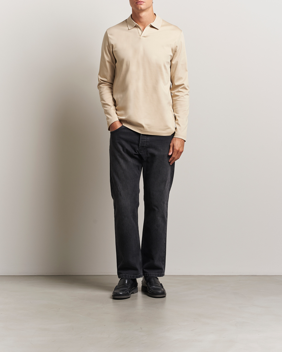 Men | Polo Shirts | NN07 | Paul Long Sleeve Polo White Peppar