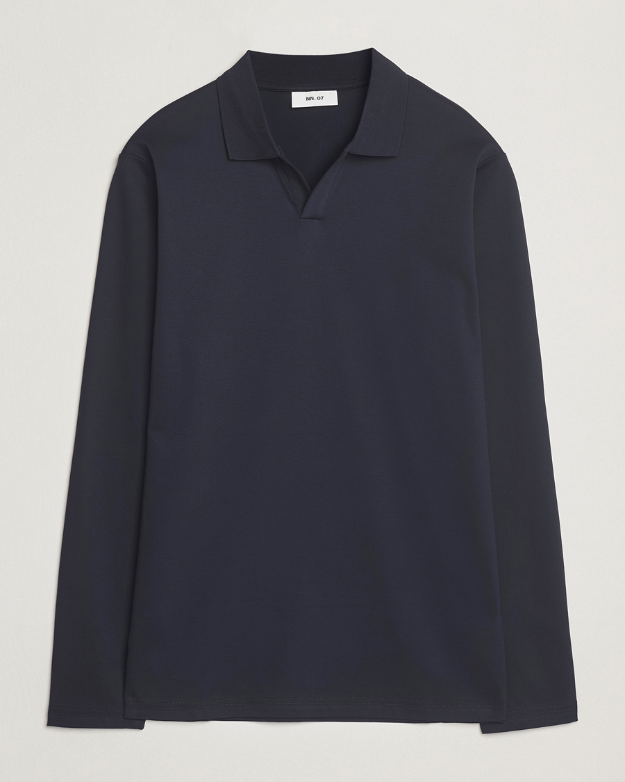 Men | Polo Shirts | NN07 | Paul Long Sleeve Polo Navy Blue
