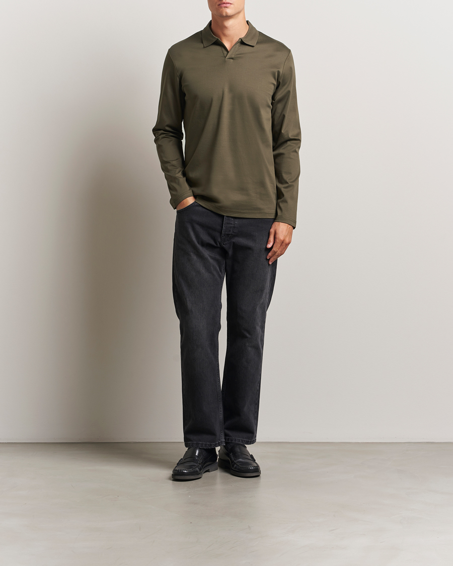 Men | Polo Shirts | NN07 | Paul Long Sleeve Polo Capers Green