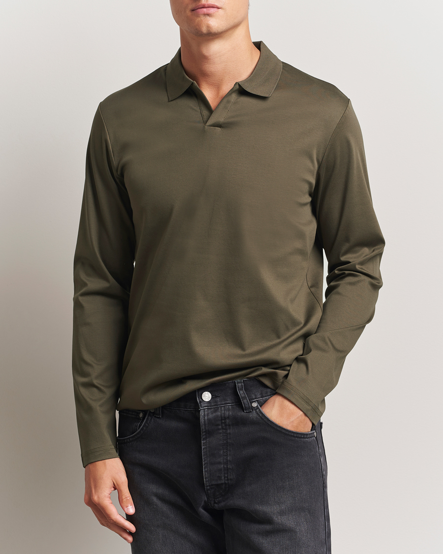 Men | Polo Shirts | NN07 | Paul Long Sleeve Polo Capers Green