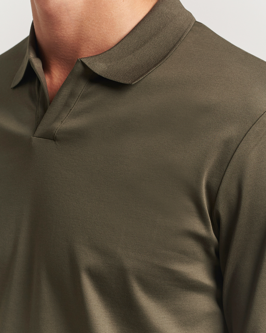 Men | Polo Shirts | NN07 | Paul Long Sleeve Polo Capers Green