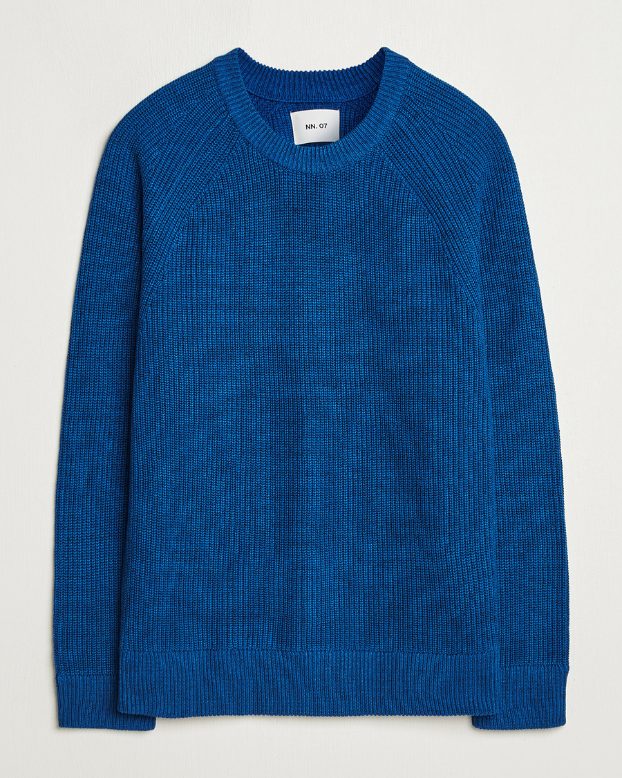 Men | Sweaters & Knitwear | NN07 | Jacobo Cotton Knitted Sweater Blue Quartz