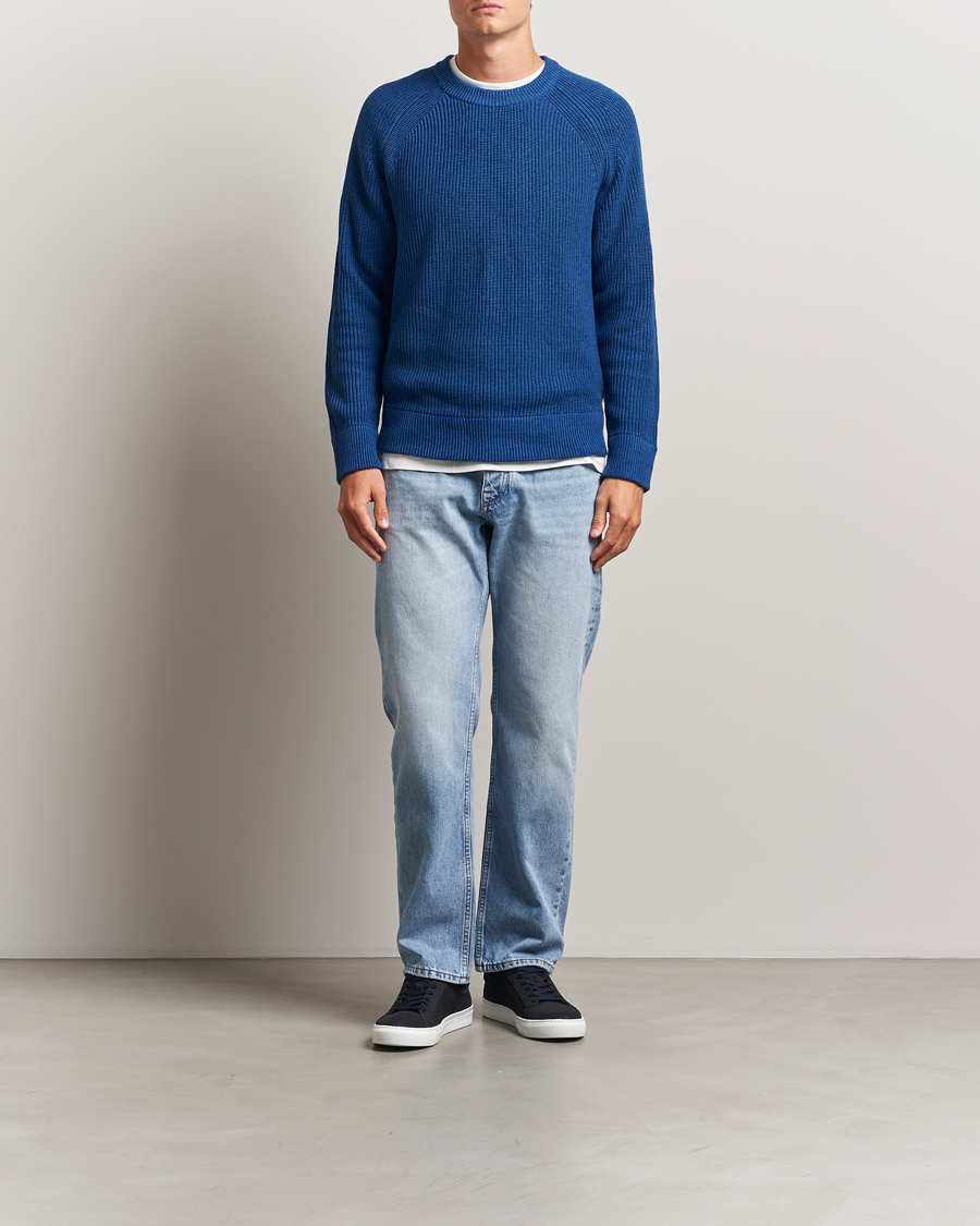 Men | Sweaters & Knitwear | NN07 | Jacobo Cotton Knitted Sweater Blue Quartz