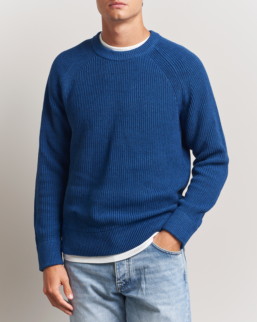Men | Sweaters & Knitwear | NN07 | Jacobo Cotton Knitted Sweater Blue Quartz