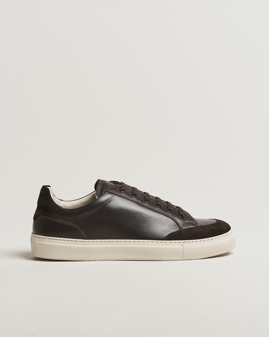 Men | Sneakers | Sweyd | Center Leather/Suede Sneakers Dark Brown