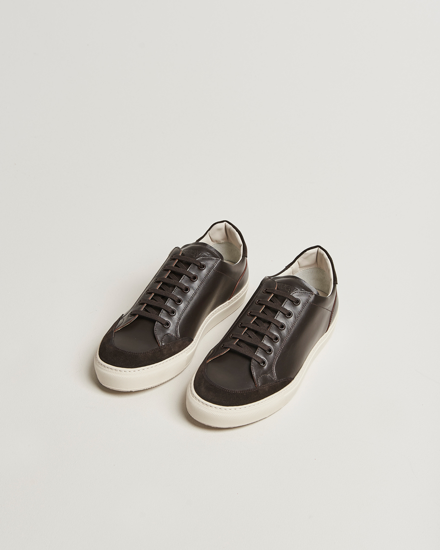 Men | Sneakers | Sweyd | Center Leather/Suede Sneakers Dark Brown