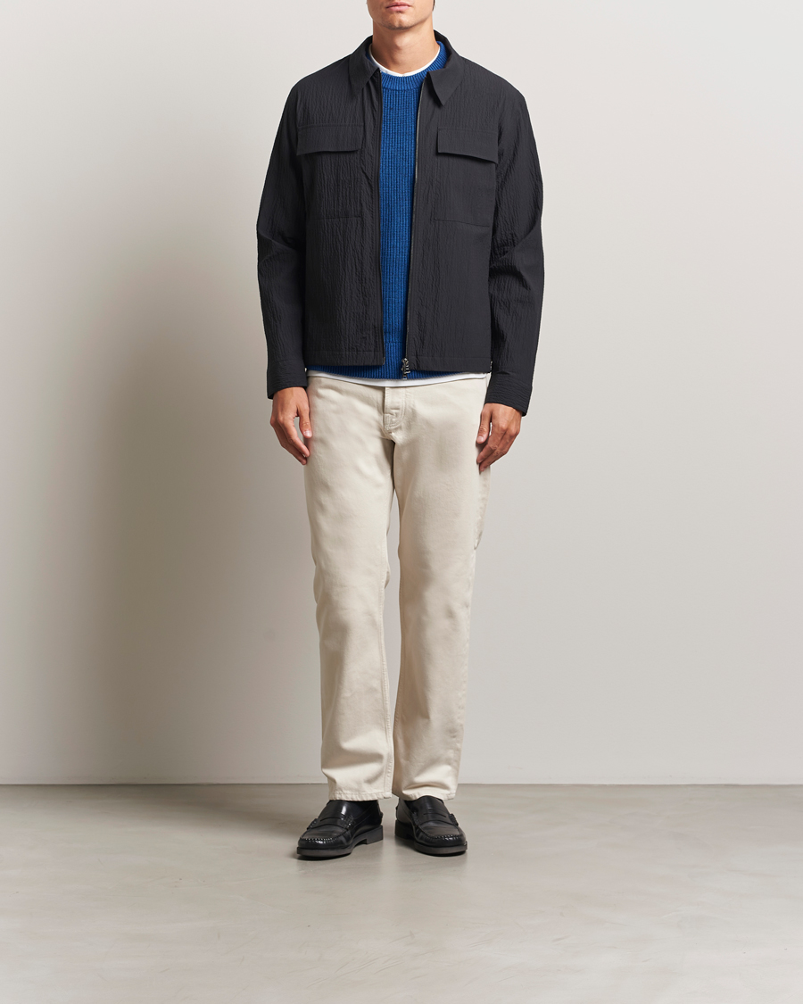 Men | Coats & Jackets | NN07 | Alban Seersucker Shirt Jacket Black