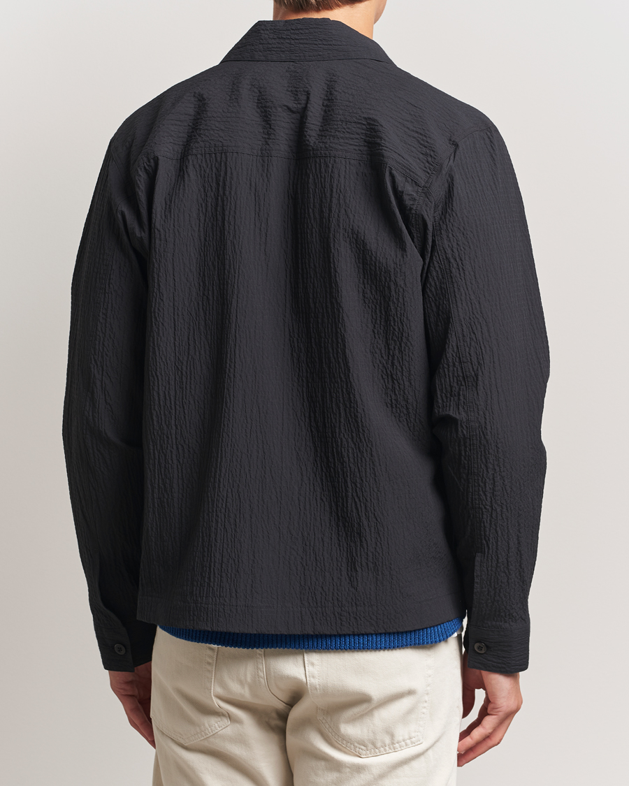Men | Coats & Jackets | NN07 | Alban Seersucker Shirt Jacket Black