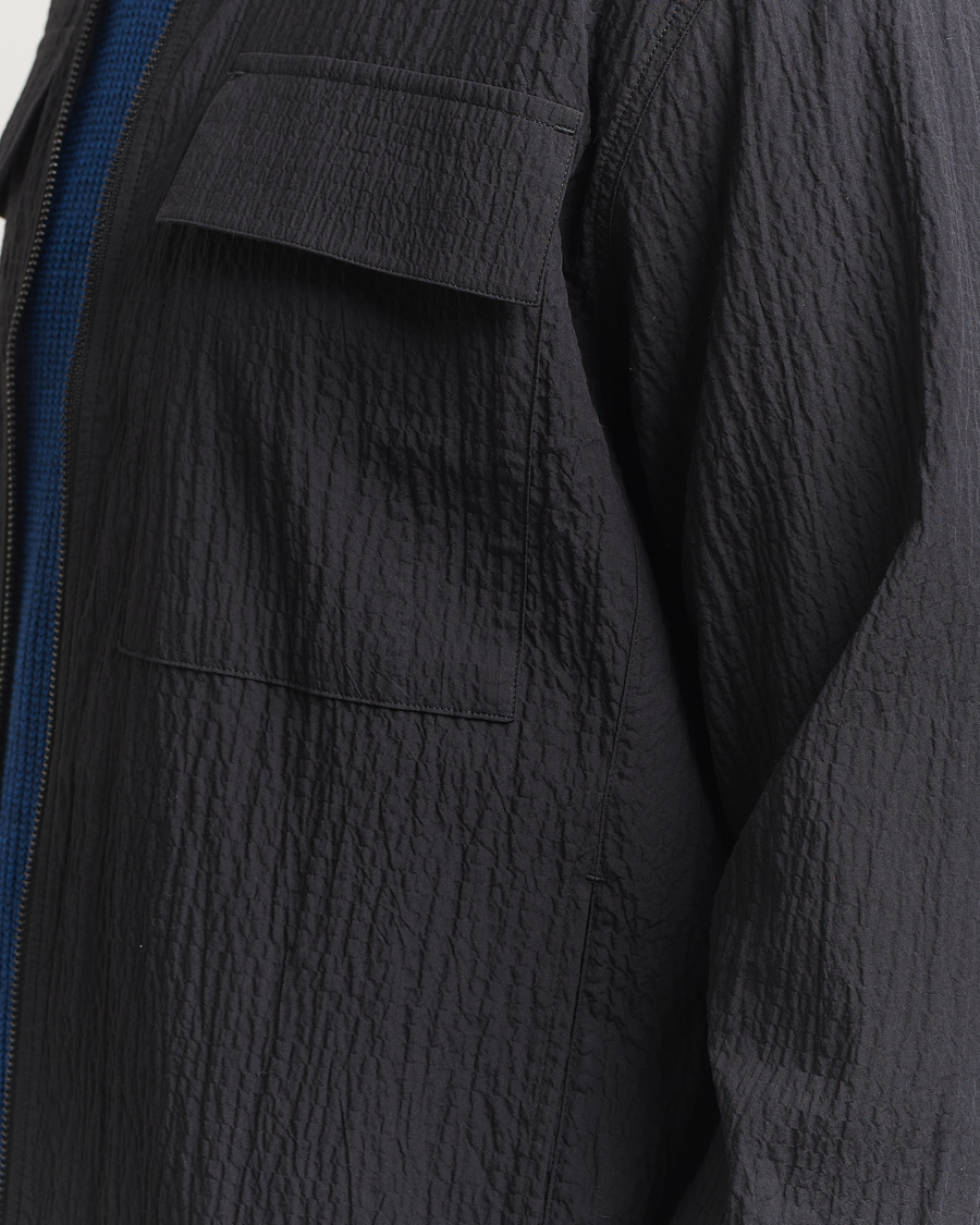 Men | Coats & Jackets | NN07 | Alban Seersucker Shirt Jacket Black