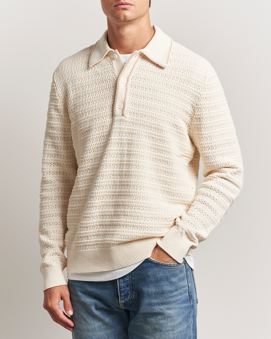 Men | Sweaters & Knitwear | NN07 | Josh Knitted Polo Ivory