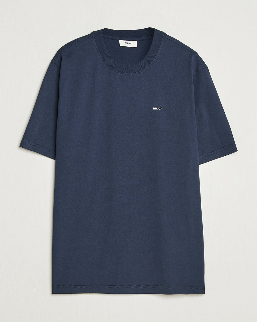 Men | T-Shirts | NN07 | Abel Logo Crew Neck T-Shirt Navy