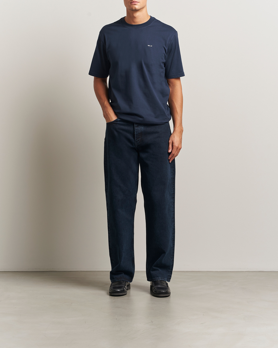 Men | T-Shirts | NN07 | Abel Logo Crew Neck T-Shirt Navy