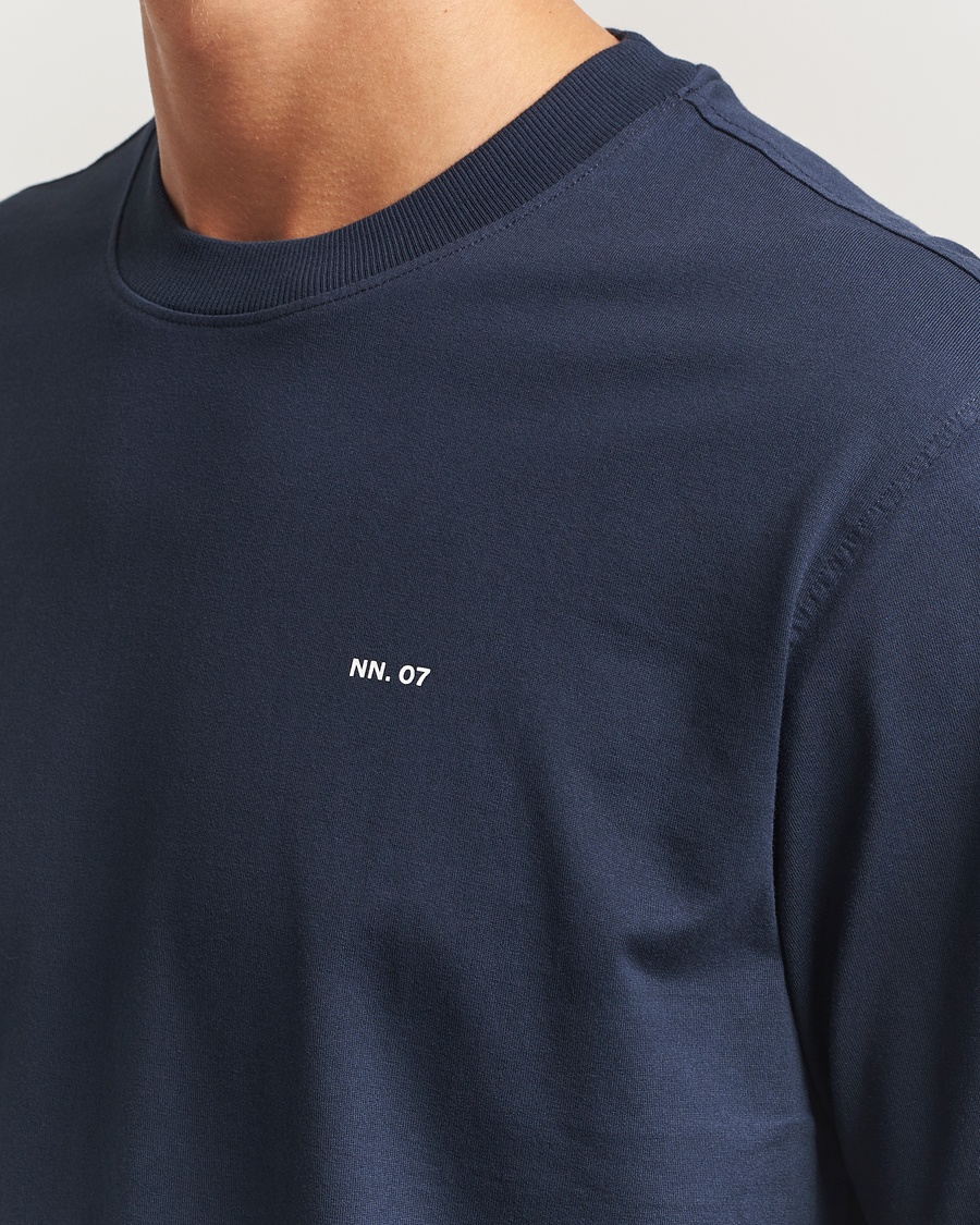 Men | T-Shirts | NN07 | Abel Logo Crew Neck T-Shirt Navy