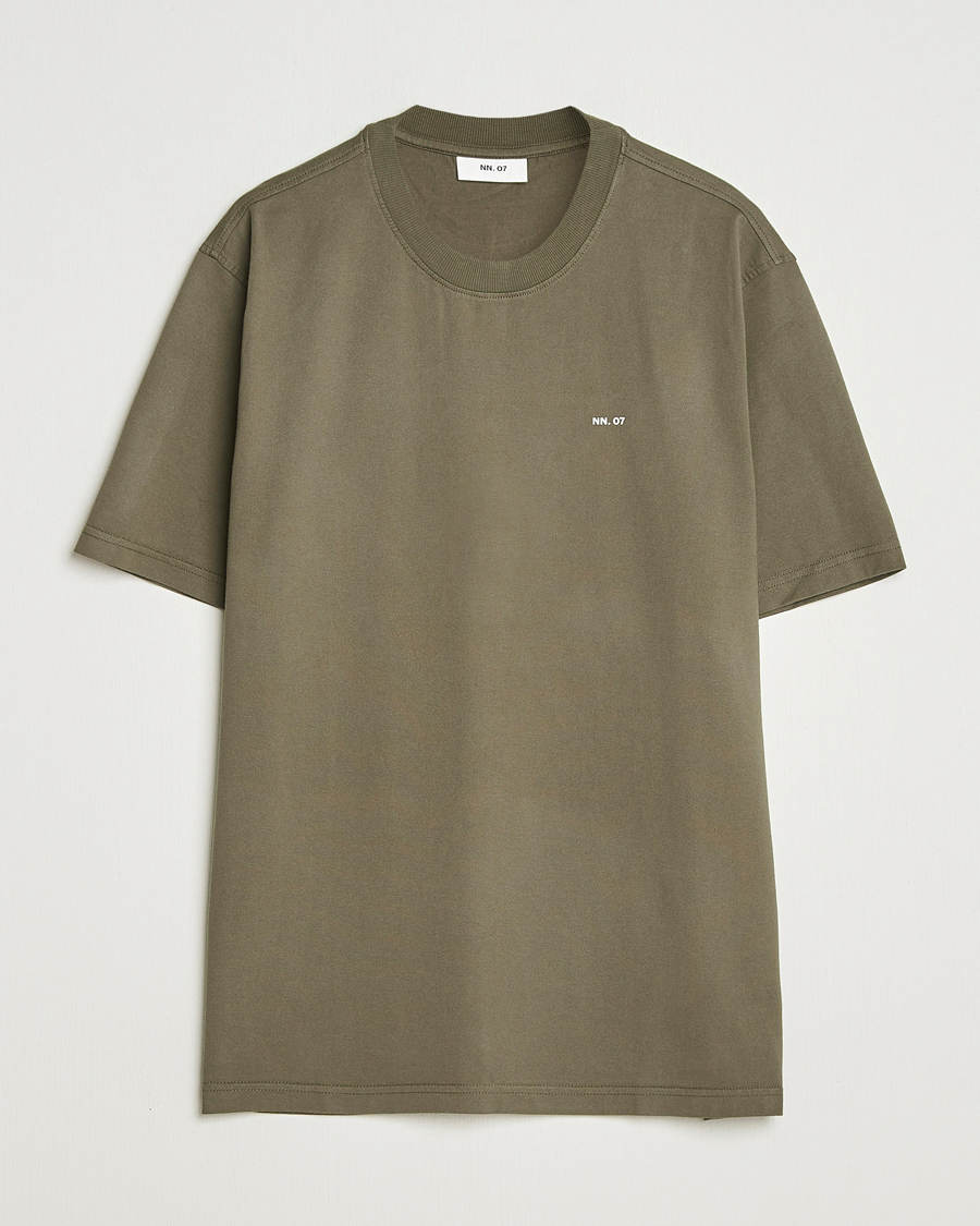 Men | T-Shirts | NN07 | Abel Logo Crew Neck T-Shirt Capers Green