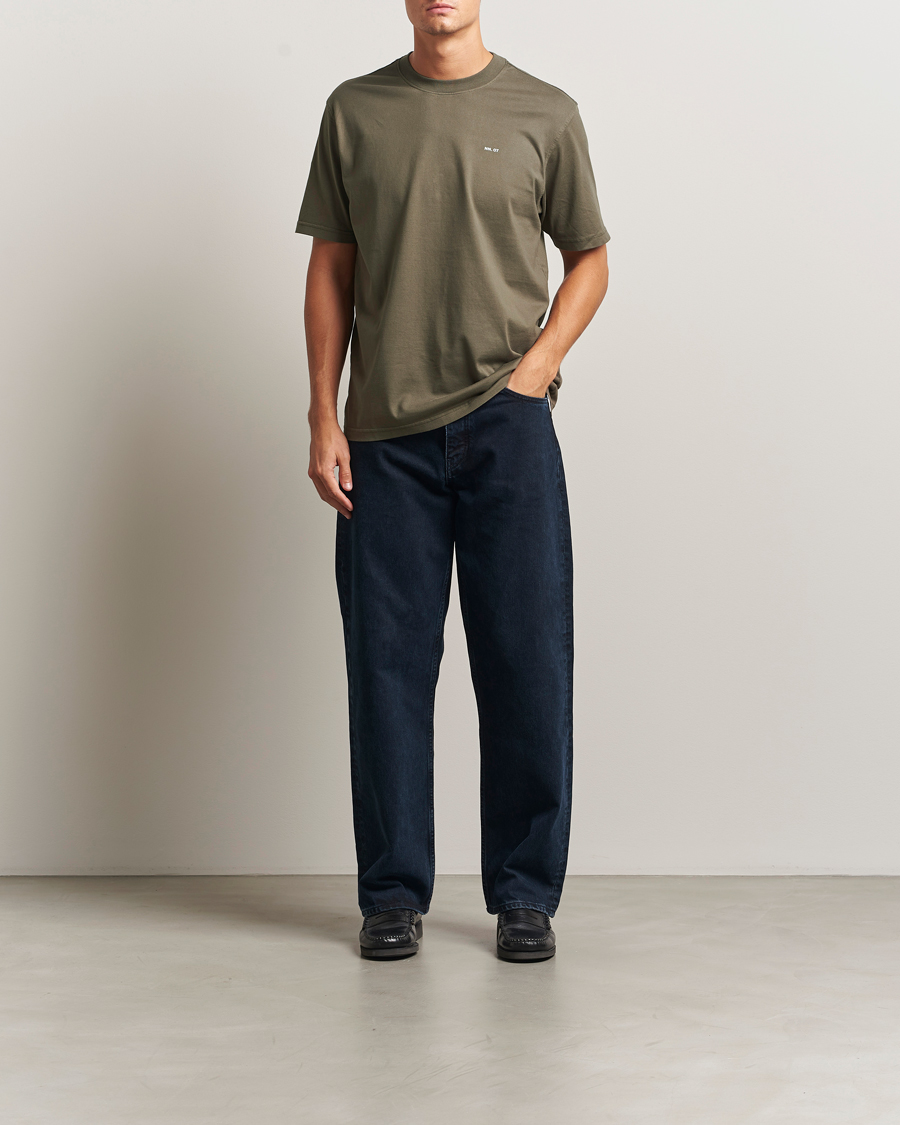 Men | T-Shirts | NN07 | Abel Logo Crew Neck T-Shirt Capers Green