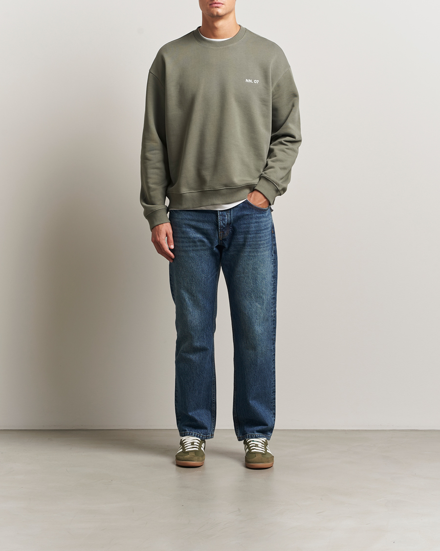 Men | Sweaters & Knitwear | NN07 | Dagon Crew Neck Sweatshirt Capers Green