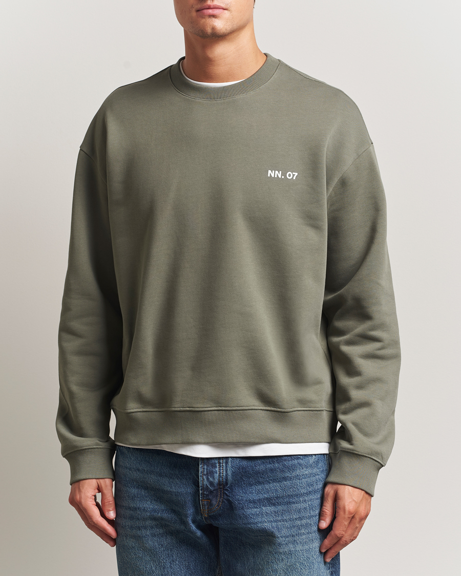 Men | Sweaters & Knitwear | NN07 | Dagon Crew Neck Sweatshirt Capers Green