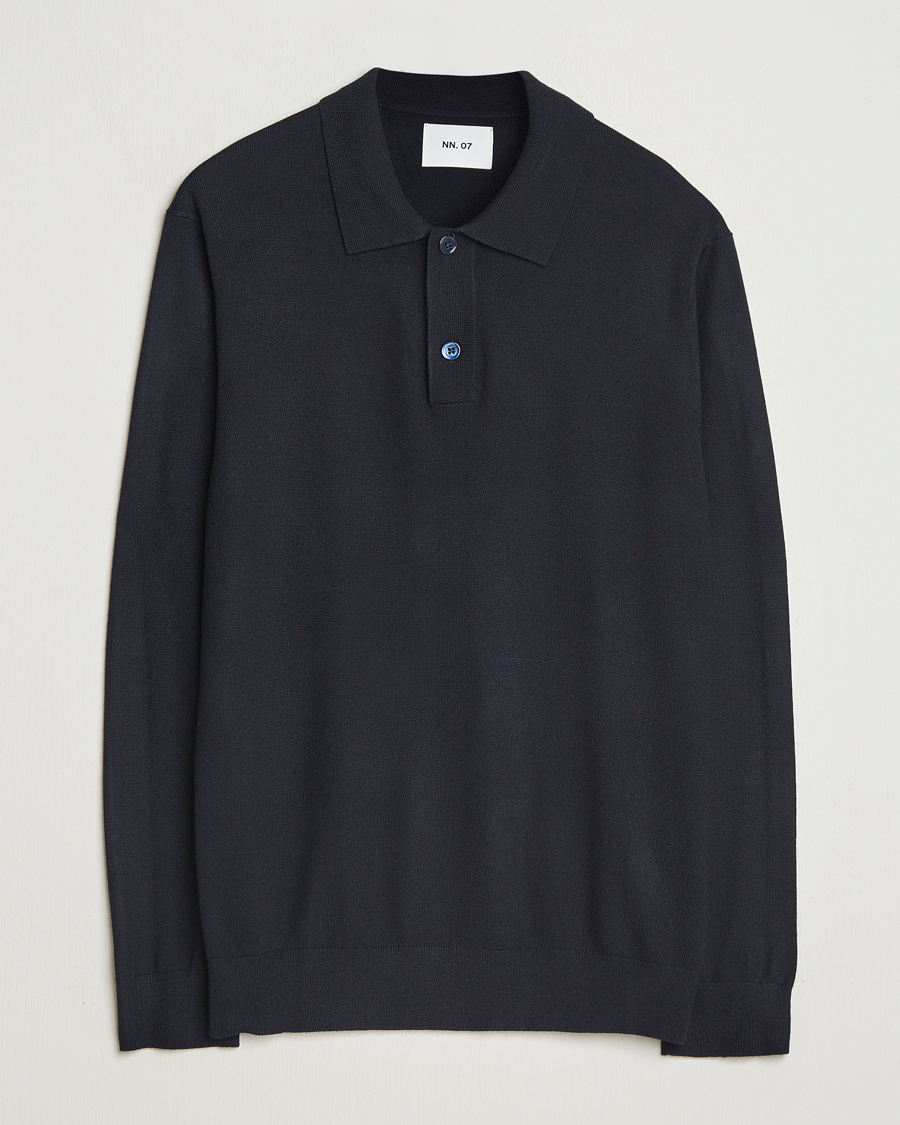 Men | Sweaters & Knitwear | NN07 | Serge Wool Knitted Polo Deep Navy