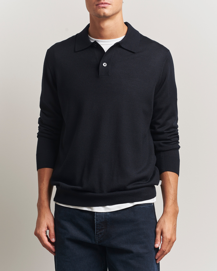 Men | Sweaters & Knitwear | NN07 | Serge Wool Knitted Polo Deep Navy