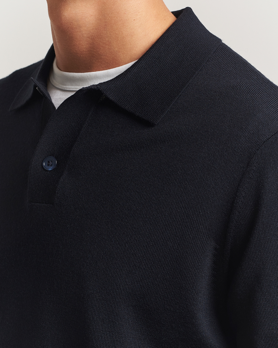 Men | Sweaters & Knitwear | NN07 | Serge Wool Knitted Polo Deep Navy