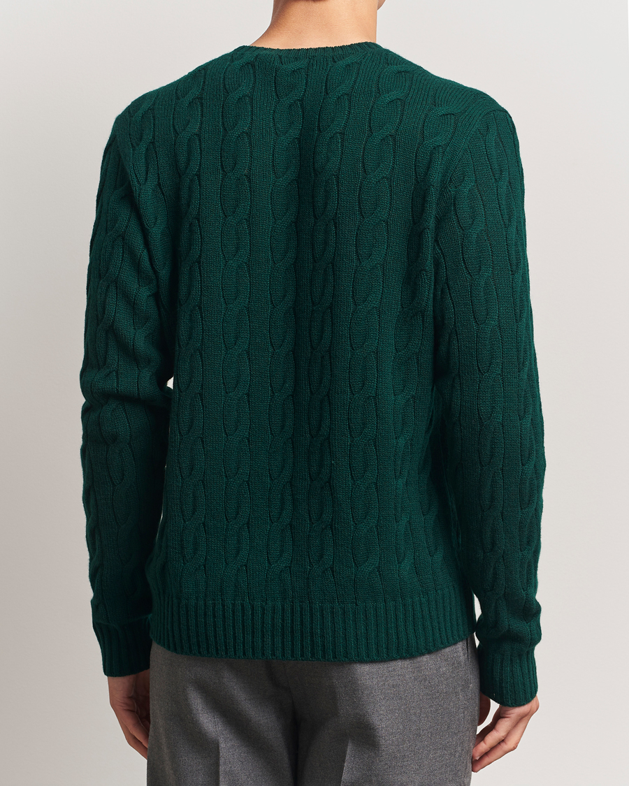 Men | Sweaters & Knitwear | Ralph Lauren Purple Label | Cashmere Cable Sweater Moss Agate