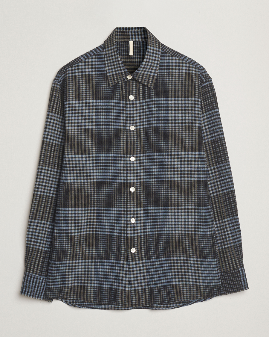 Men | Shirts | Sunflower | Studio Flannel Shirt Blue Check