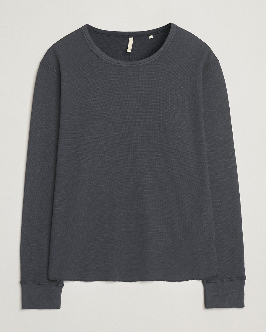 Men | T-Shirts | Sunflower | Long Sleeve Waffle T-Shirt Washed Black