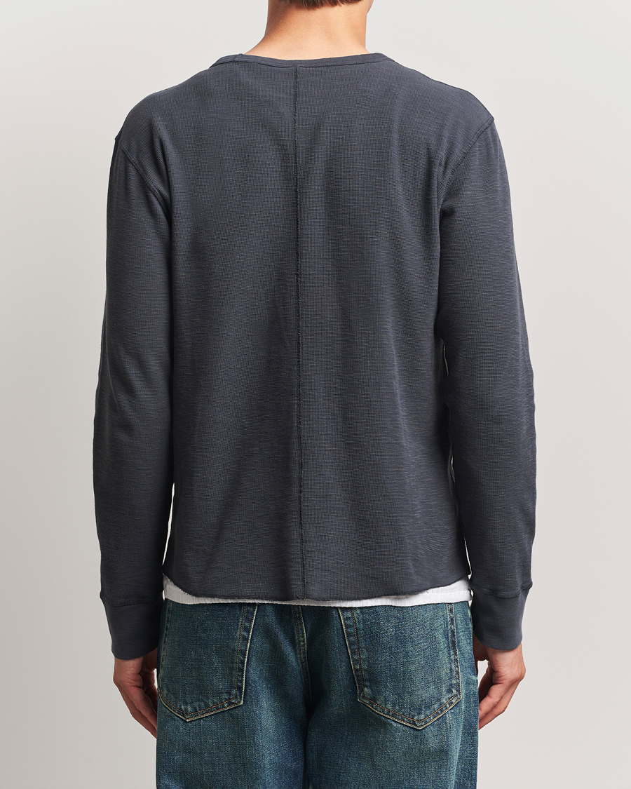 Men | T-Shirts | Sunflower | Long Sleeve Waffle T-Shirt Washed Black