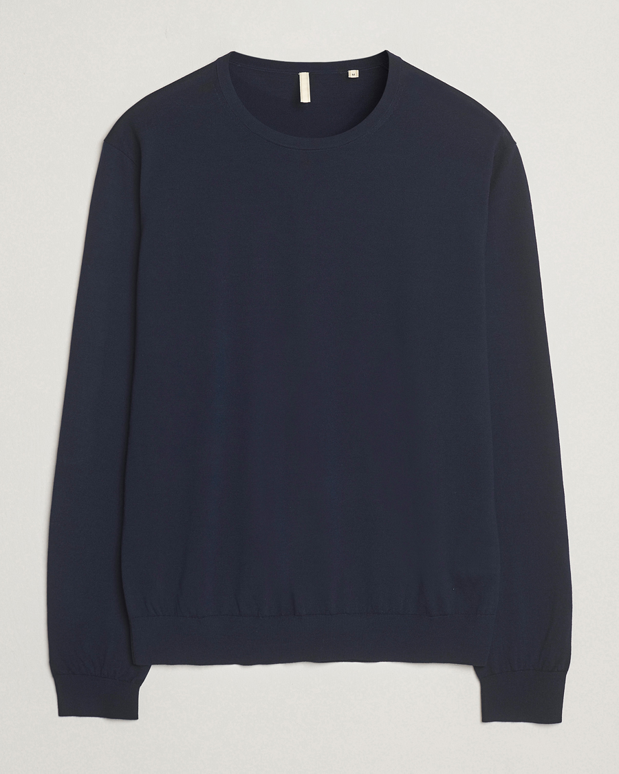 Men | Sweaters & Knitwear | Sunflower | Merino Crew Neck Navy