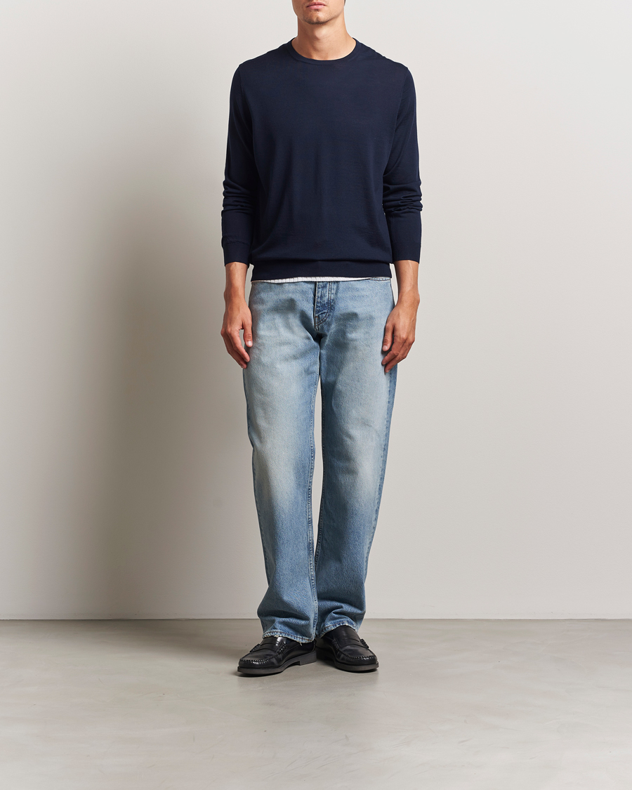 Men | Sweaters & Knitwear | Sunflower | Merino Crew Neck Navy