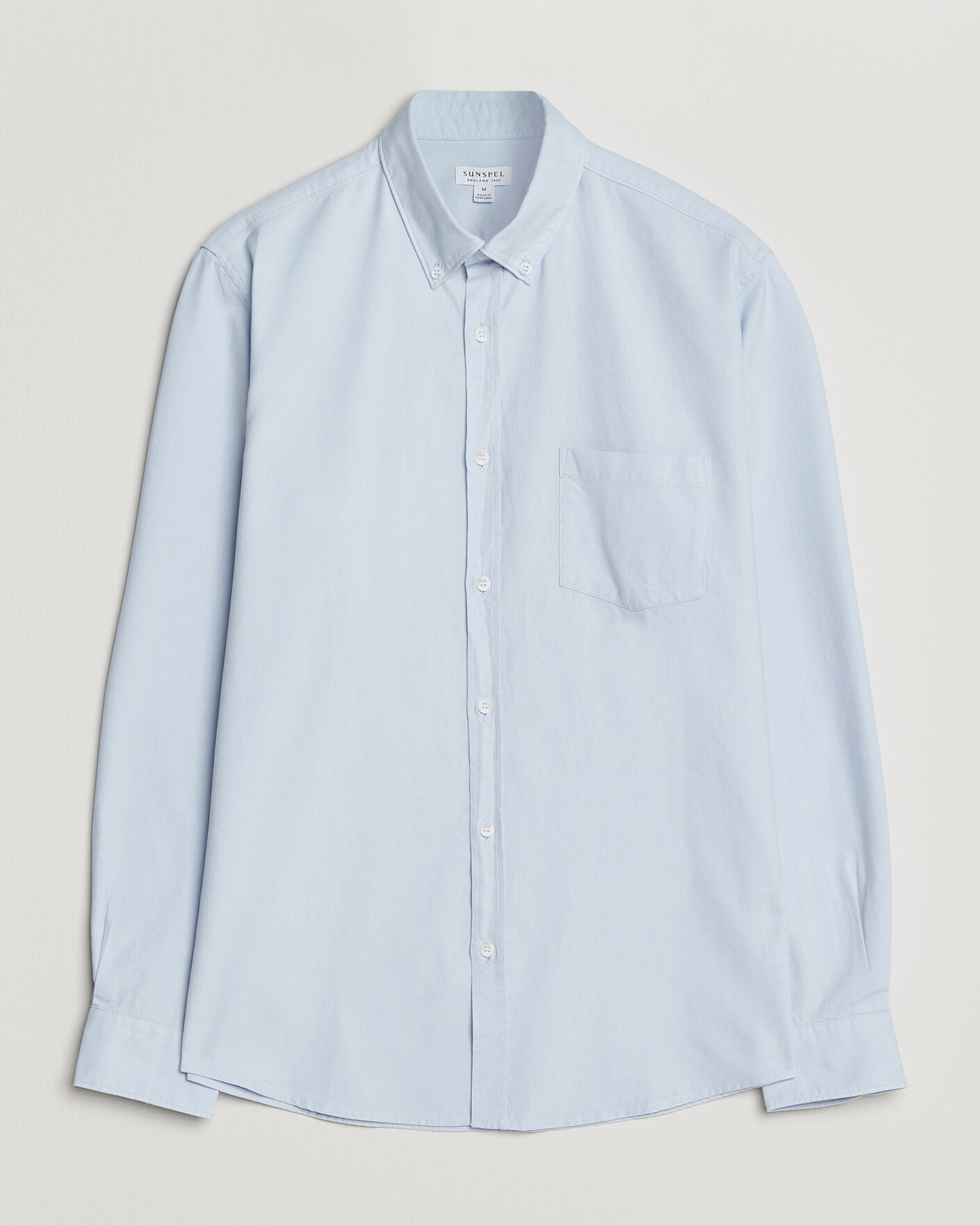 Men | Shirts | Sunspel | Oxford Button Down Shirt Light Blue
