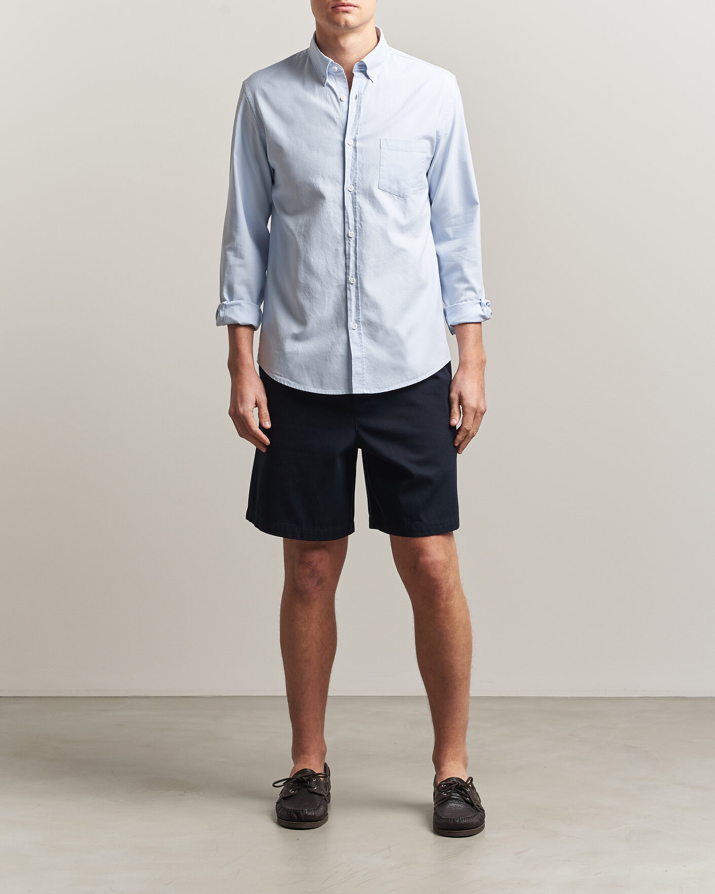Men | Shirts | Sunspel | Oxford Button Down Shirt Light Blue