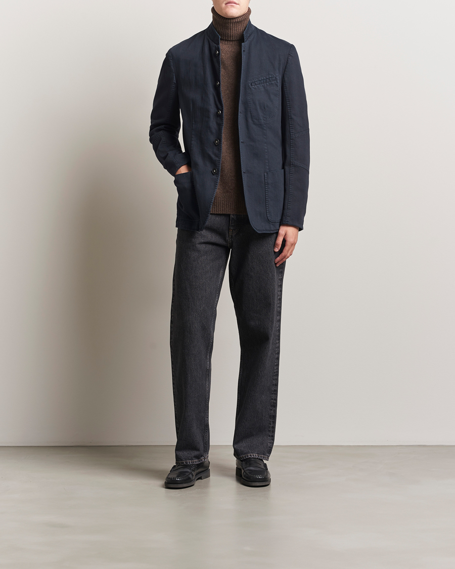 Men | Blazers | Massimo Alba | Gstaad Bull Cotton Jacket Navy